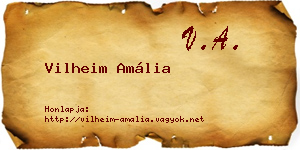 Vilheim Amália névjegykártya